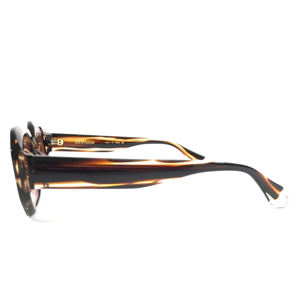 Gigi Studios Sunglasses CITRUS 6944/2 Striped Brown Frames Gradient Brown Lenses